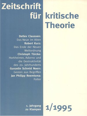cover image of Zeitschrift für kritische Theorie / Zeitschrift für kritische Theorie, Heft 1